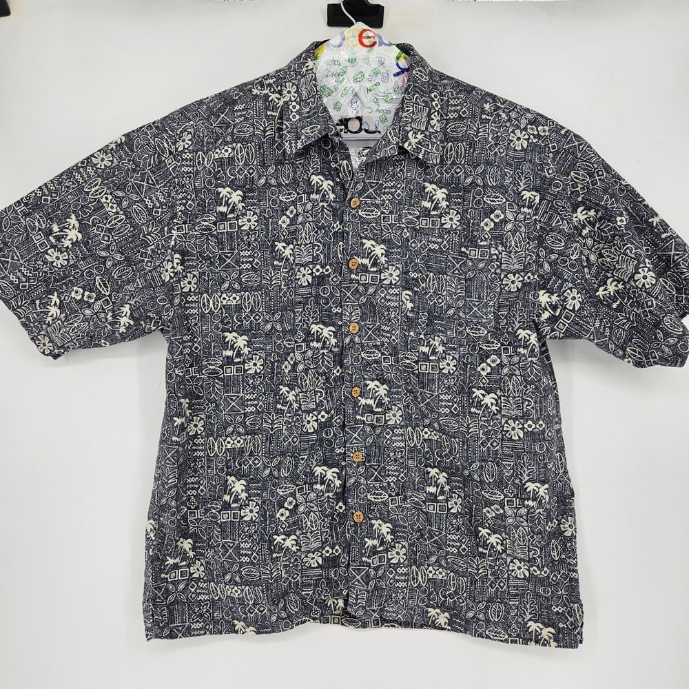 Vintage Ocean Pacific Shirt Mens XL Hawaiian Button Short Sleeve‎ Reverse Print